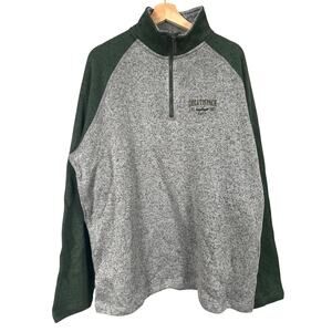 Duluth Pack Artisans NWT Quarter Zip Pullover Gray Green Sweater XL